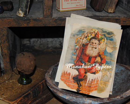 Santa In The Chimney Card-