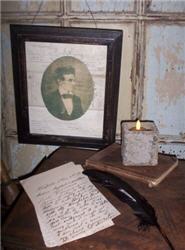 Abraham Lincoln Framed Portrait-Abraham, Lincoln, framed, picture, portrait, primitive portrait