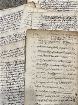 Set of 3 Original 1600's French Script Pages