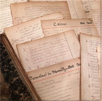 Original French Journal/Ledger Pages Bundles - 1800's - 1900