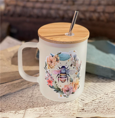 16oz Bumble Bee Frosted Coffee Mug with Handle