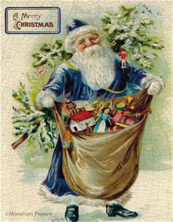 A Merry Christmas Santa with Toy Bag - C311
