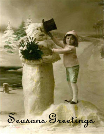 Seasons Greetings  Snowman - C45