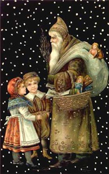 Starry Night Santa and Kids - C77