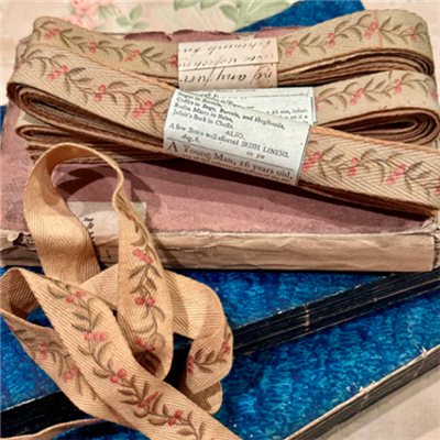 French Wallpaper Cherries Ribbon