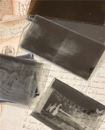 Antique French Glass Slides Early 1900's - set of 5