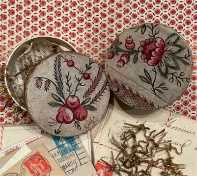 3" French Style Paper Mache Round Boxes