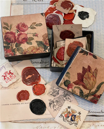 3" French Floral Paper Mache Square Boxes