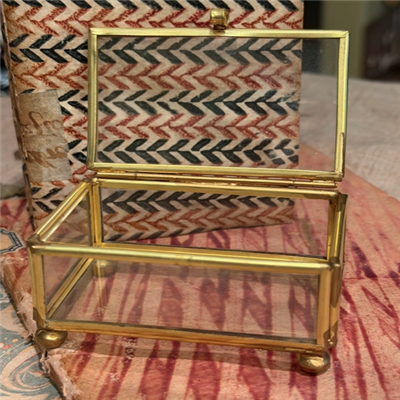 Brass and Glass Distressed Display Box