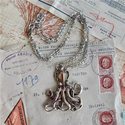 Sterling Silver Octopus Pendant Necklace