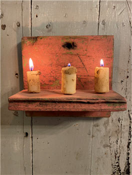 Pink over Green Chippy Hanging Candle Shelf