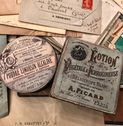 3" French Paper Mache Round and Square Boxes