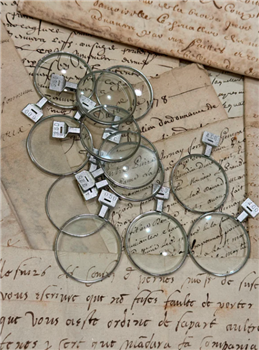 Antique Optical Lens with Silver Frame and SQUARE Top