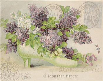 Green Shoe with Lilacs - SPS923
