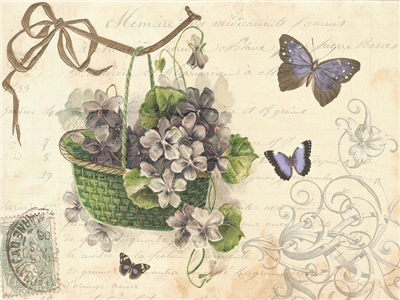 Basket of Purple Pansies - X384