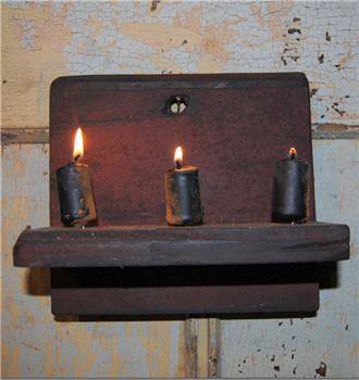 Barn Red Chippy Hanging Candle Shelf