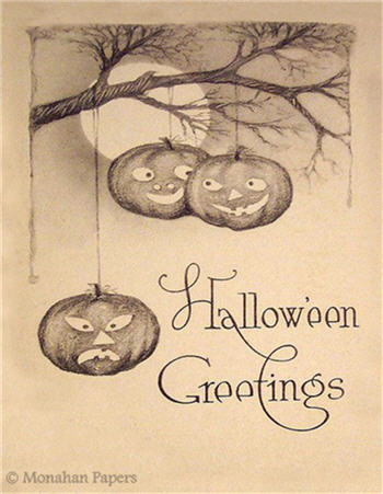 Hanging Pumpkin Greetings - H23