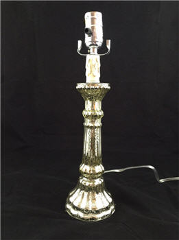 Vintage Style Silver Mercury Glass Candle Stick Base