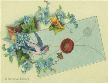 Blue Envelope with Bird - SPS918